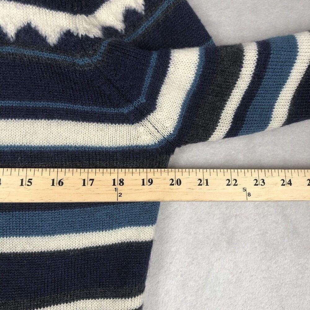 VTG KAREN SCOTT 100% Wool Cardigan Women's Sz M Black Blue Metal Button Sweater - Picture 8 of 13